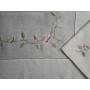 Elegante Tovaglia ricamata in puro lino 12 posti 185x280 cm