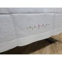 Elegante Tovaglia ricamata in puro lino 12 posti 185x280 cm