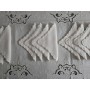 Tovaglia in puro lino Bellora con ricamo intaglio a mano 12 posti Ecru' color