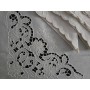 Tovaglia in puro lino Bellora con ricamo intaglio a mano 12 posti Ecru' color