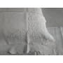 lenzuolo puro lino Bellora con ricamo intaglio a mano ecru' color