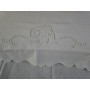 Lenzuolo ricamato intaglio a mano su puro lino Bellora colore ecru' chiaro
