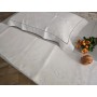 Lenzuolo in puro lino bellora con ricamo a mano Sfilato Siciliano ecru' color