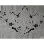 Tovaglia 12 posti puro lino ricamata a mano ricamo intaglio 170 x 265 cm