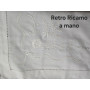 Tovaglia ricamata a mano in misto lino 12 posti ricamo nodo d'amore