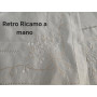 Tovaglia ricamata a mano in misto lino 8 posti ricamo nodo d'amore