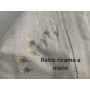 Tovaglia ricamata a mano in canapa di lino 6 posti ricamo punto vapore a mano
