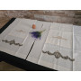 Set asciugamani in puro lino Bellora con ricamo cantù a mano 2+2