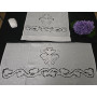 Prestigioso Set Asciugamani puro lino Bellora ricamo Intaglio a mano