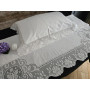 Set lenzuola puro cotone con ricamo Uncinetto con sotto + n2 federe 55x75 cm