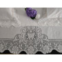 Set lenzuola puro cotone con ricamo Uncinetto con sotto + n2 federe 55x75 cm