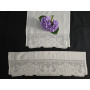 Set asciugamani ricamati 1+1 Sfilato Siciliano a mano puro lino Bellora