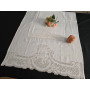Set asciugamani ricamati 1+1 Sfilato Siciliano a mano puro lino Bellora ecrù