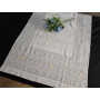 Set asciugamani ricamati 1+1 Punto Pieno a mano puro lino Bellora ecrù chiaro