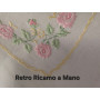 Lenzuolo ricamato a mano in puro lino Bellora ricamo punto pieno