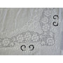 Museale Copriletto in puro lino 100% con ricamo Intaglio e punto pieno a mano