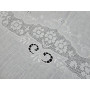 Museale Copriletto in puro lino 100% con ricamo Intaglio e punto pieno a mano