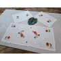 Set 3 centrini ricamati a mano su puro lino bellora ricamo punto pittura