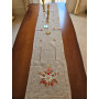 Runner natalizio ricamato a mano in canapa di lino 40 x 180 cm corsia natale