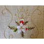 Runner natalizio ricamato a mano in canapa di lino 26 x 111 cm corsia natale