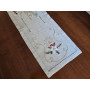 Runner natalizio ricamato a mano in canapa di lino 26 x 111 cm corsia natale