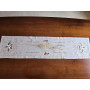Runner natalizio ricamato a mano in canapa di lino 26 x 111 cm corsia natale