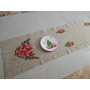 Runner natalizio ricamato a mano in canapa di lino 37 x 180 cm corsia natale