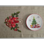 Runner natalizio ricamato a mano in canapa di lino 37 x 180 cm corsia natale