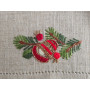 Runner natalizio ricamato a mano in canapa di lino 37 x 180 cm corsia natale