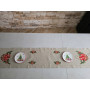 Runner natalizio ricamato a mano in canapa di lino 37 x 180 cm corsia natale