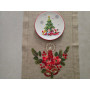 Runner natalizio ricamato a mano in canapa di lino 37 x 180 cm corsia natale