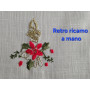 copy of Set 3 centrini ricamati a mano in puro lino ricamo Gigliuccio e punto pieno