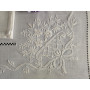 Tovaglia ricamata a mano in misto lino 12 posti gran misura 180x355 cm