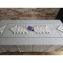 Tovaglia ricamata a mano in misto lino 12 posti gran misura 180x355 cm