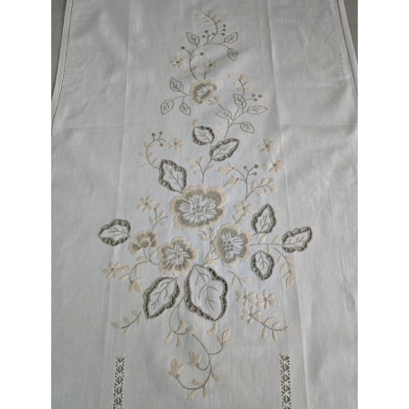 Tenda puro lino con ricamo a mano intaglio 60x147 cm tenda a pannello