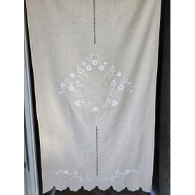 Tenda in canapa di lino con ricamo a mano 80x147 cm tenda a pannello