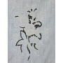 Tenda in canapa di lino con ricamo a mano intaglio 70x150 cm tenda a pannello