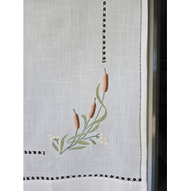 Tenda misto lino con ricamo a mano 59x128 cm tenda a pannello