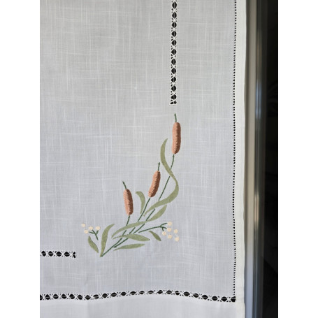 Tenda misto lino con ricamo a mano 59x128 cm tenda a pannello