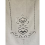 Tenda puro lino con ricamo a mano intaglio 80x145 cm tenda a pannello