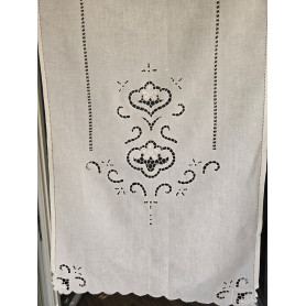 Tenda puro lino con ricamo a mano intaglio 80x145 cm tenda a pannello