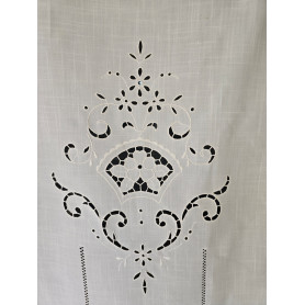 Tenda misto lino con ricamo a mano intaglio 60x150 cm tenda a pannello