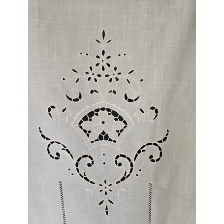 Tenda misto lino con ricamo a mano intaglio 60x150 cm tenda a pannello