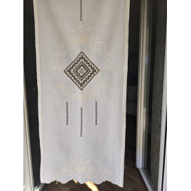 Tenda misto lino con ricamo a mano Filet 59x154 cm tenda a pannello