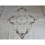 Museale Copriletto in puro lino 100% con ricamo Intaglio e punto pieno a mano