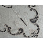 Museale Copriletto in puro lino 100% con ricamo Intaglio e punto pieno a mano