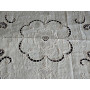 Museale Copriletto in puro lino 100% con ricamo Intaglio e punto pieno a mano