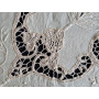Museale Copriletto in puro lino 100% con ricamo Intaglio e punto pieno a mano