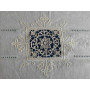 copy of Copriletto puro lino ricamato a mano intaglio e punto pieno in filo seta
