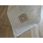copy of Copriletto puro lino ricamato a mano intaglio e punto pieno in filo seta